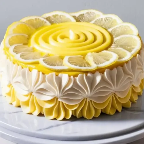 Layered Lemon Cake Cream With Cheese Frosting M